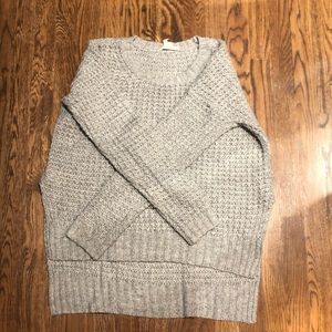 Gray knitted sweater shirt